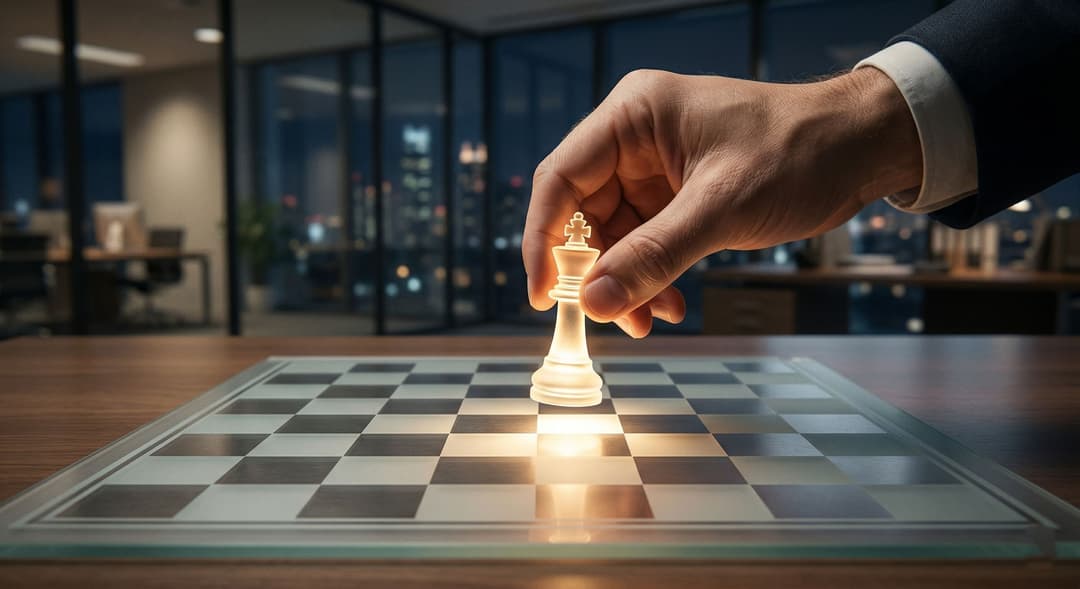 Modelo de Contingência de Fiedler: tabuleiro de xadrez corporativo representando o encaixe entre o estilo do líder e a favorabilidade da situação