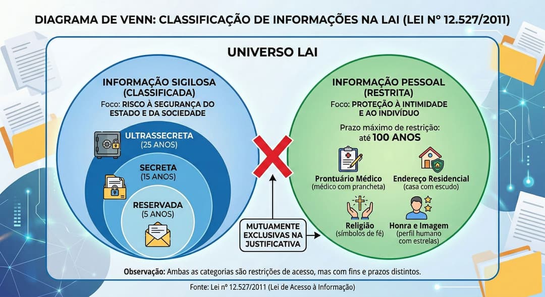 Classificação dos documentos quanto ao sigilo pela Lei de Acesso à Informação (LAI, Lei 12.527/2011)