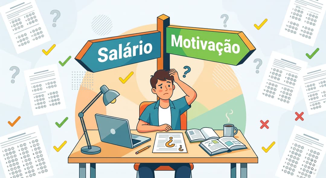 Teoria dos Dois Fatores de Herzberg: candidato em dúvida entre salário e motivação diante da pegadinha da prova
