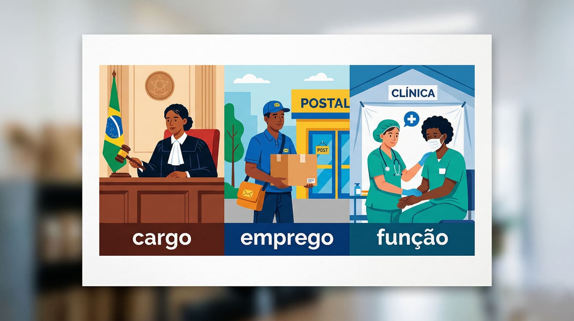 Capa do post: Diferença Entre Cargo, Emprego e Função Pública