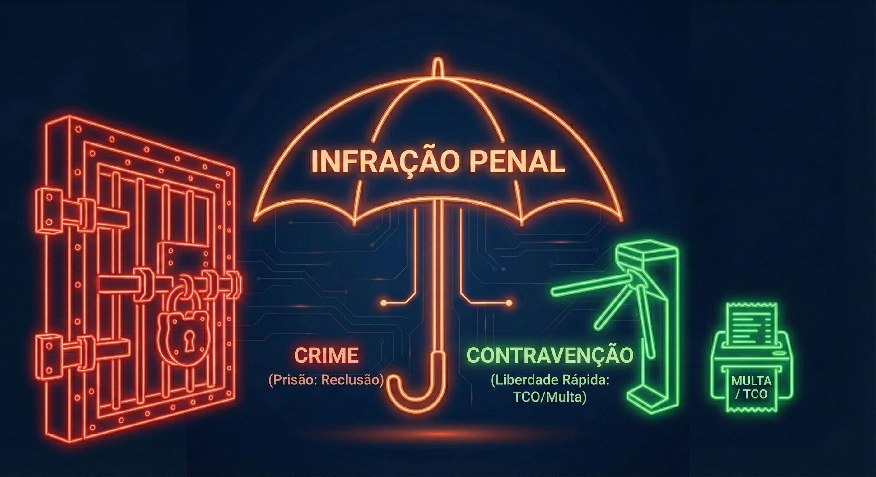 image Diferença entre Crime, Contravenção e Infração