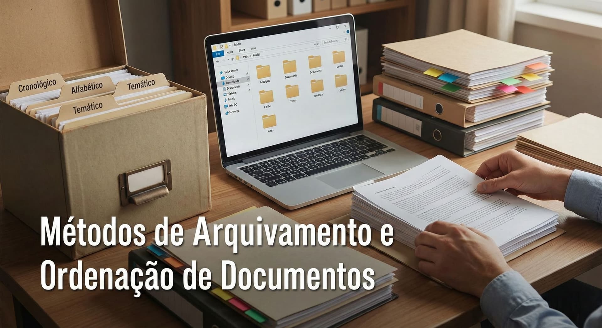 Capa do material: Métodos de Arquivamento e Ordenação de Documentos
