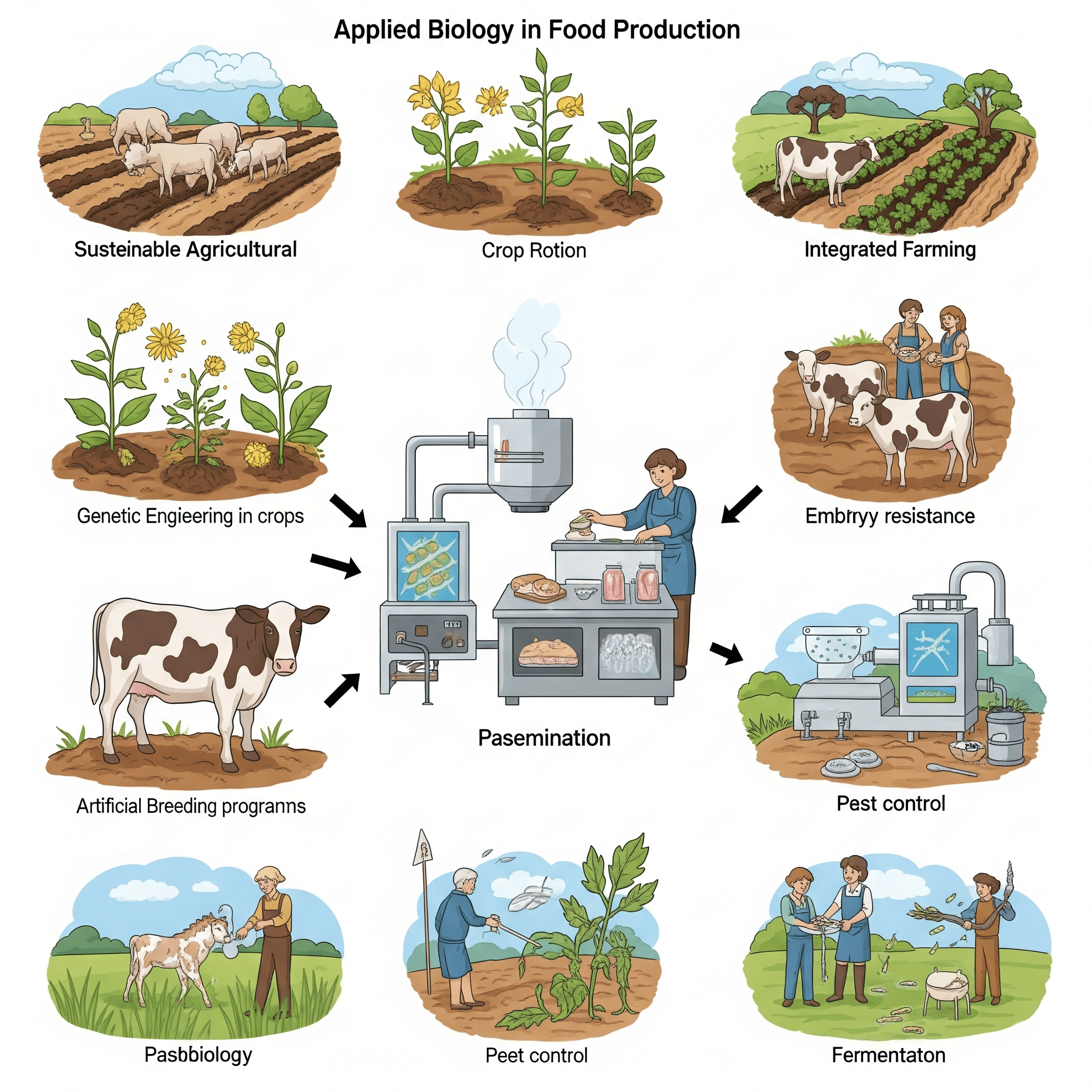 Capa do material de apoio: Produção de alimentos: agricultura, pecuária e aquicultura