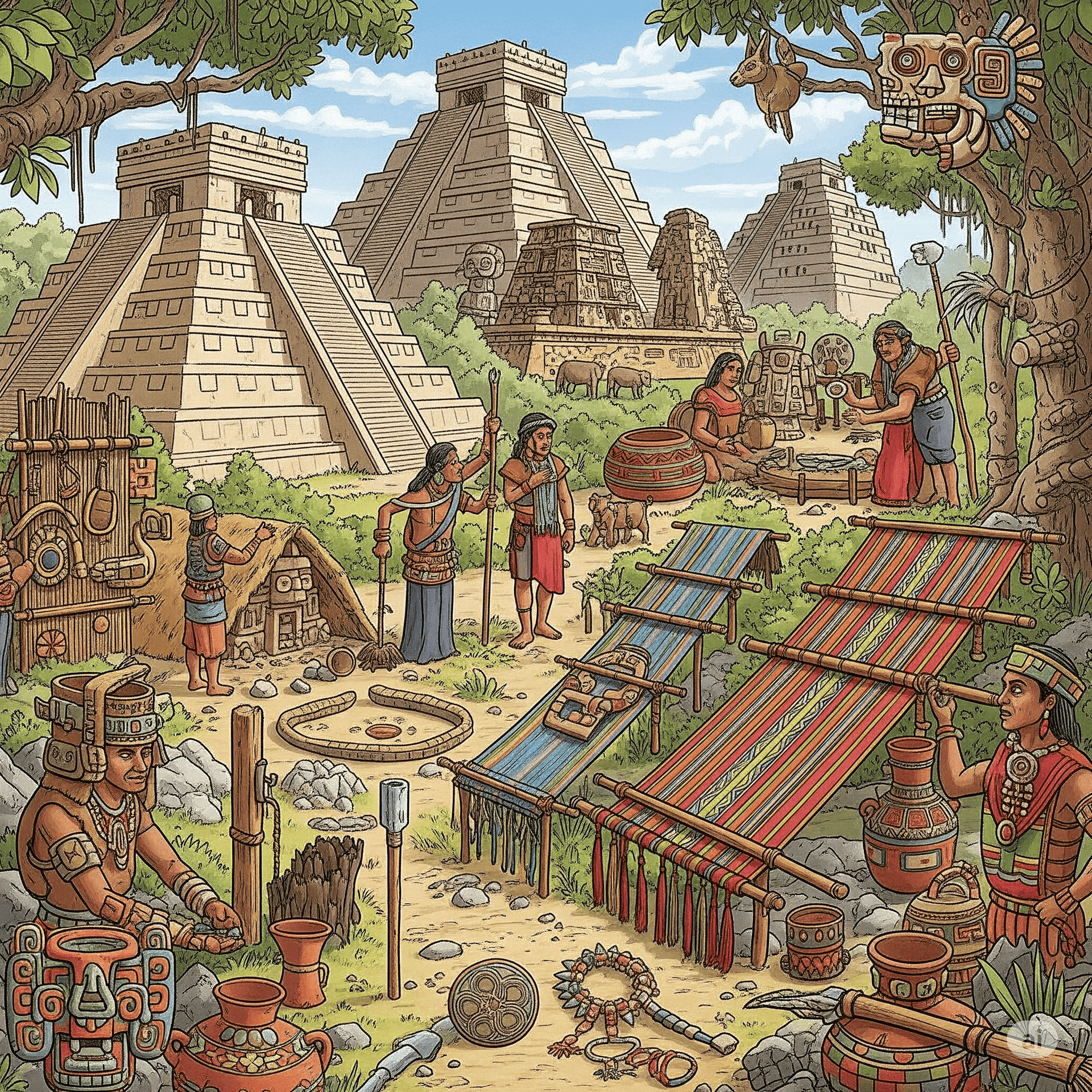 Capa do material: Civilizações pré-colombianas: Tecnologia e artesanato