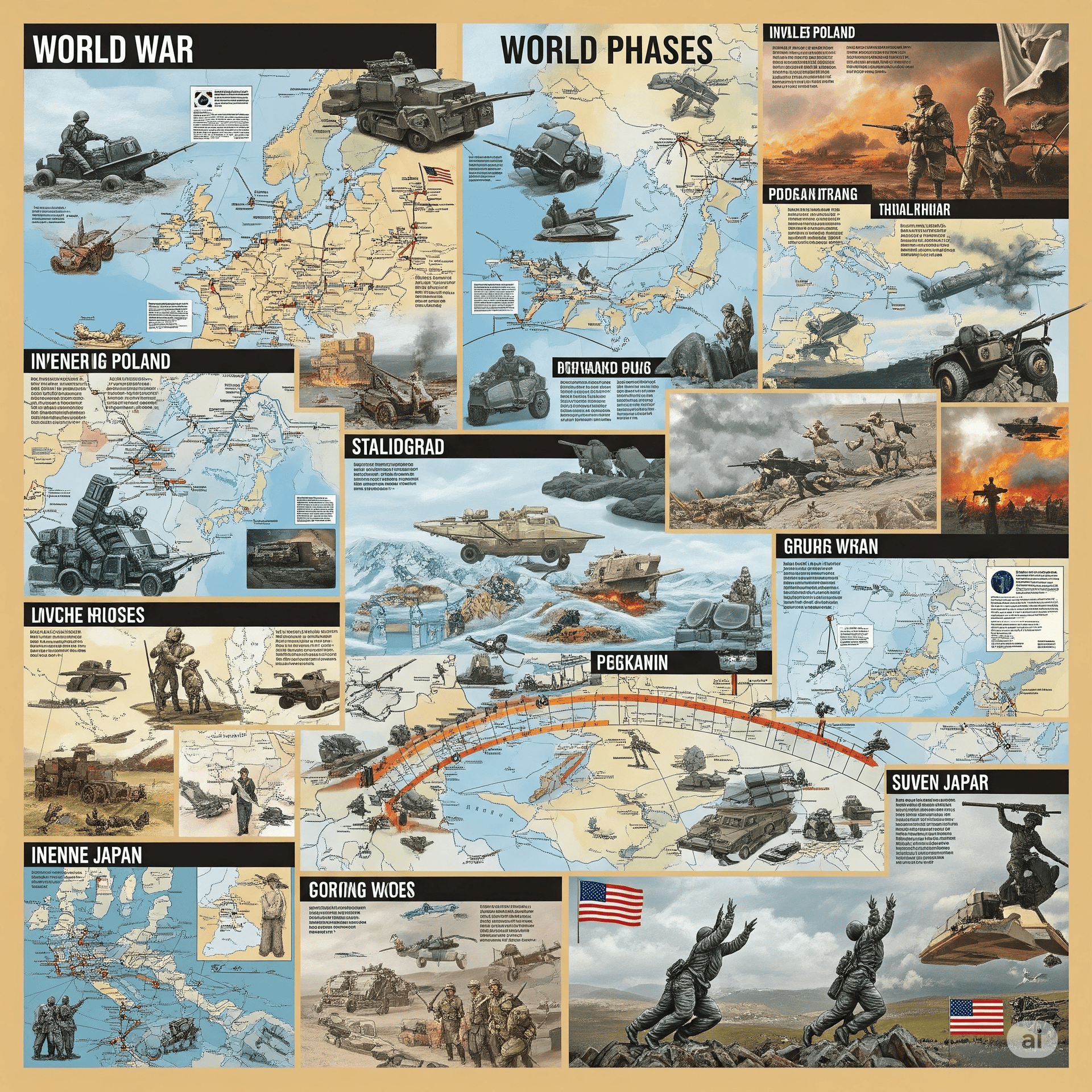 Capa do material: Fases da Segunda Guerra Mundial