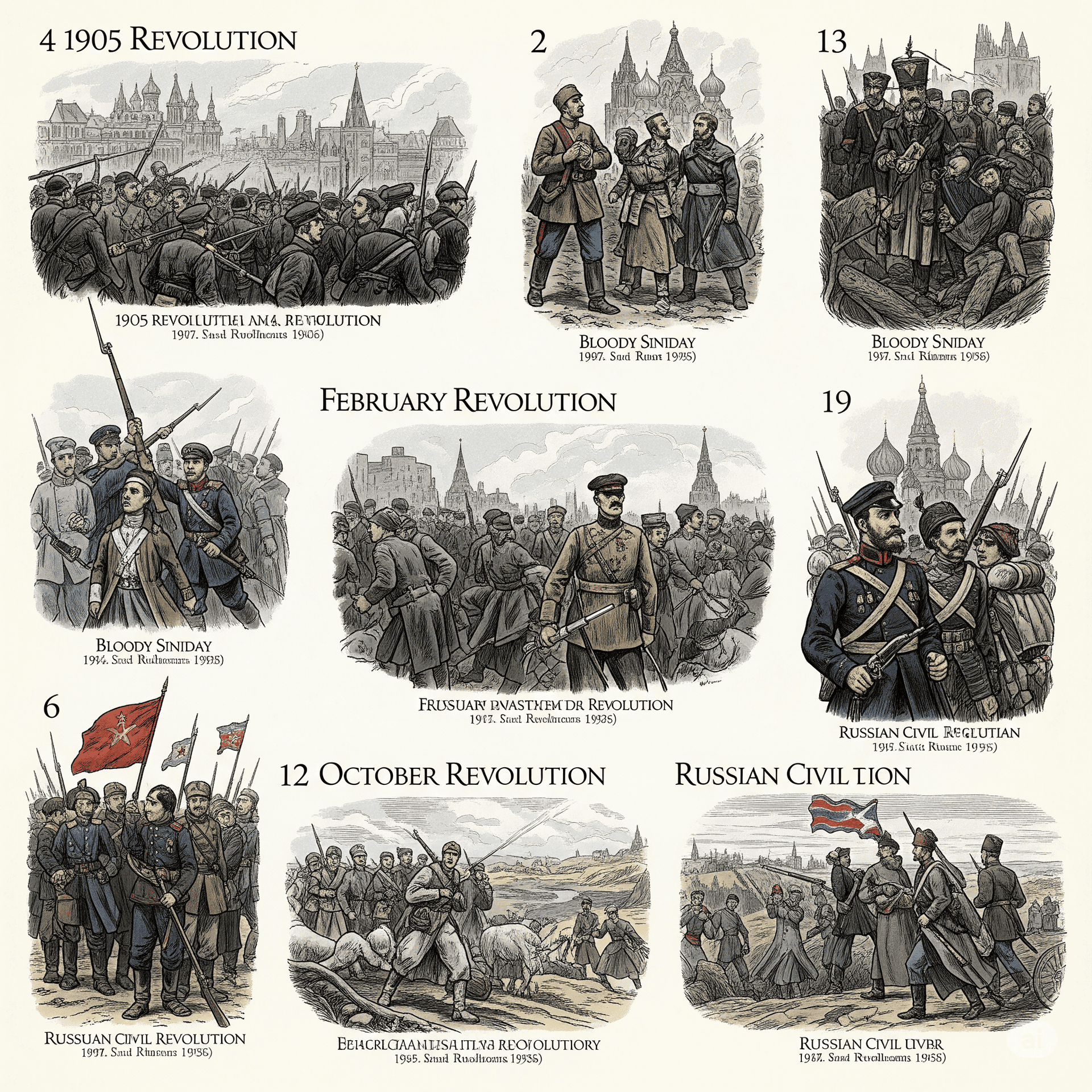 Capa do material: Fases da Revolução Russa