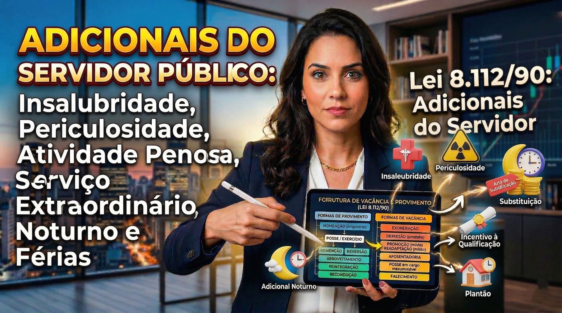 Capa do material: Lei 8.112/90: Adicionais do Servidor