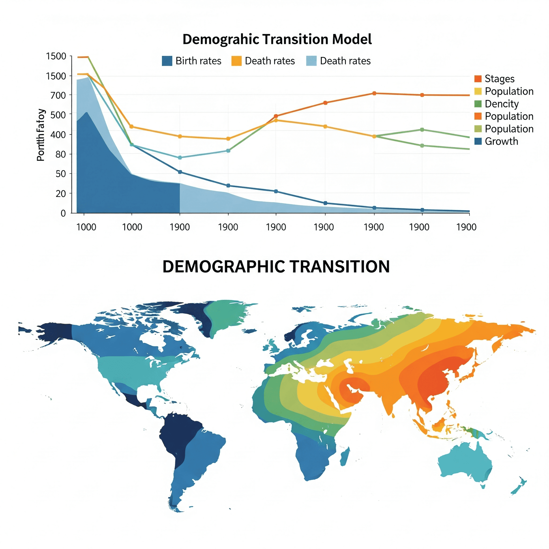Capa do material: Geografia Humana: Transição demográfica