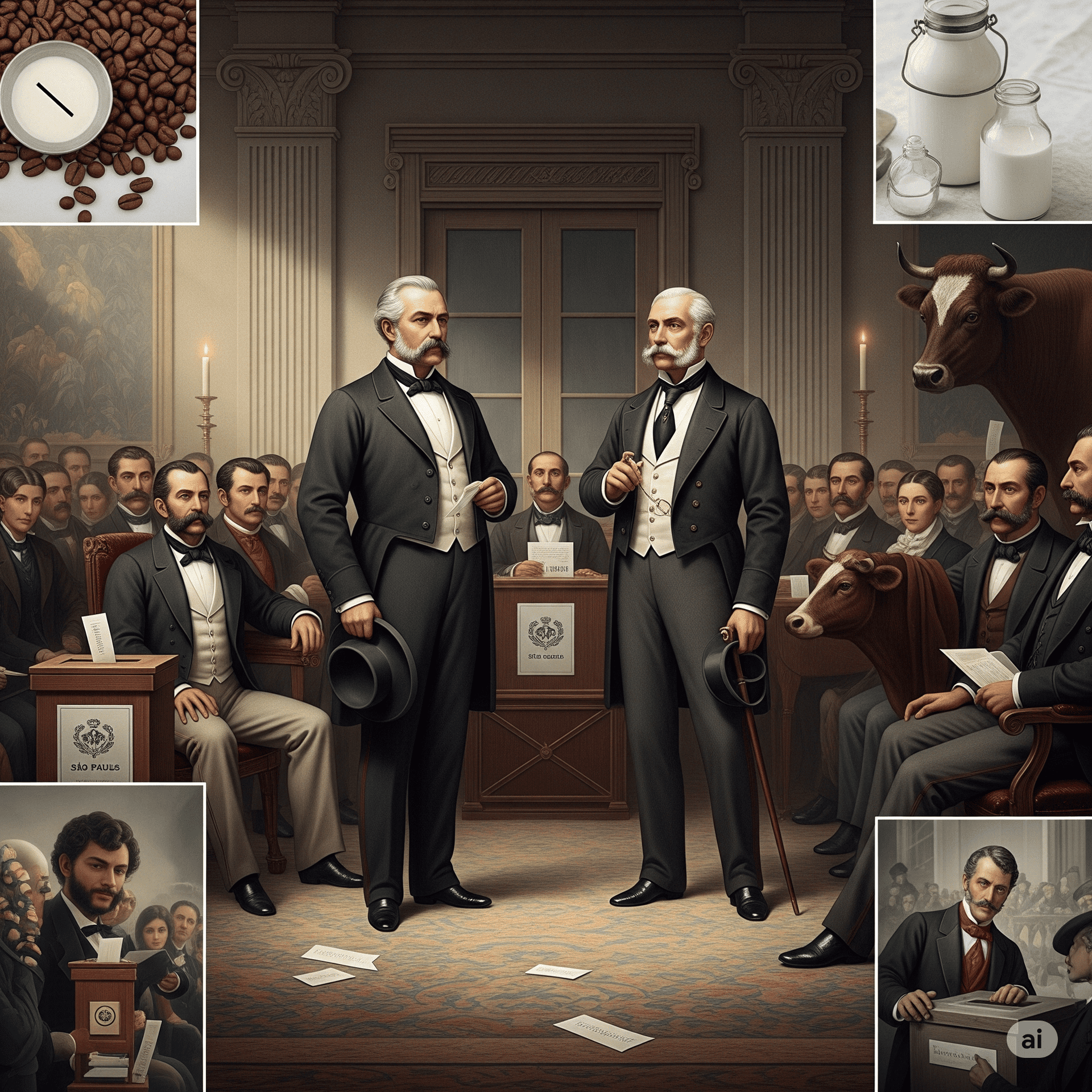 Capa do material: Período Republicano: A política do café com leite e as oligarquias regionais
